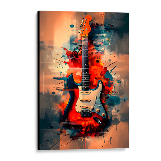 CUADRO DE MADERA SIN MARCO GUITARRA ELECTRICA ARTE PINTURA