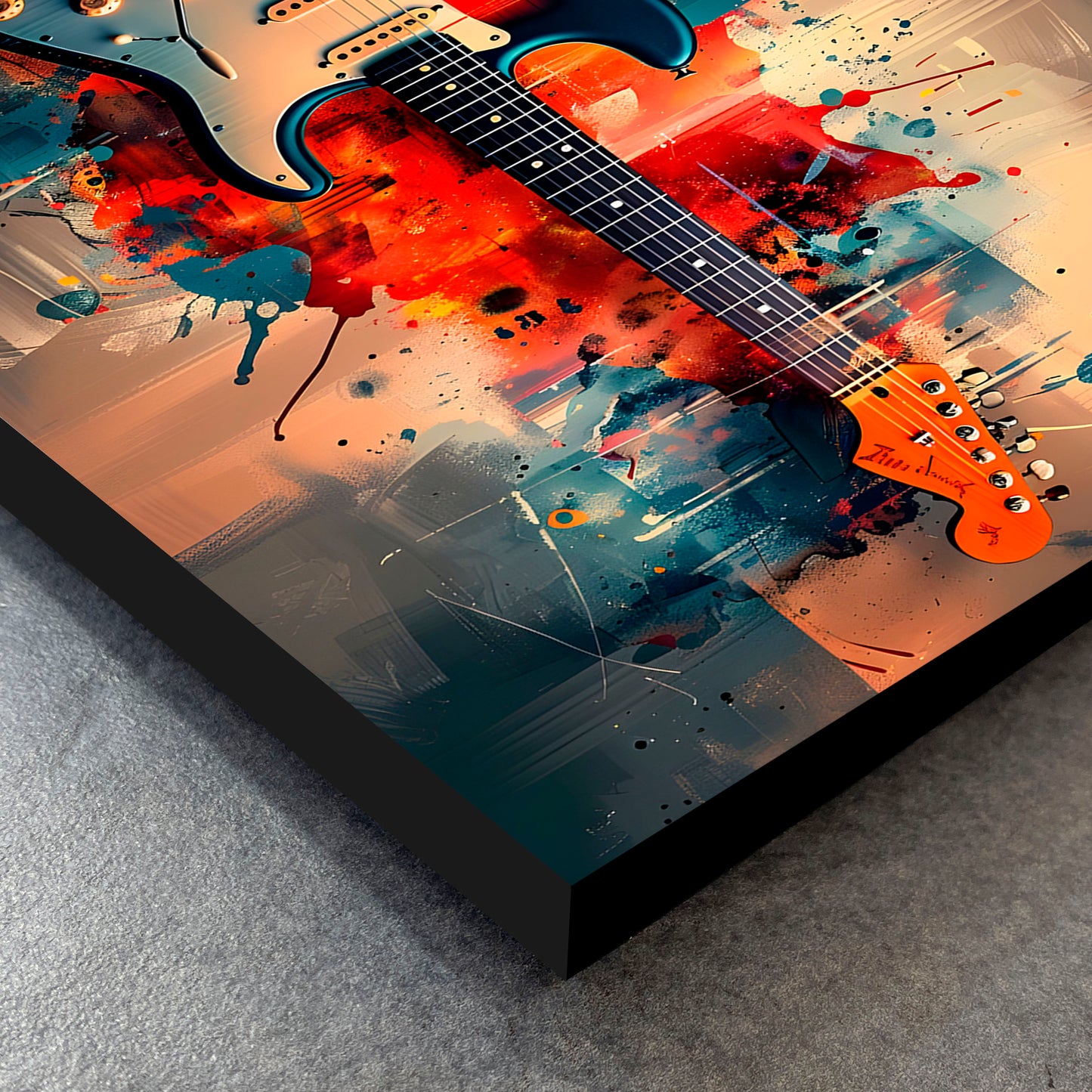 CUADRO DE MADERA SIN MARCO GUITARRA ELECTRICA ARTE PINTURA