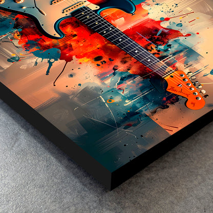 CUADRO DE MADERA SIN MARCO GUITARRA ELECTRICA ARTE PINTURA