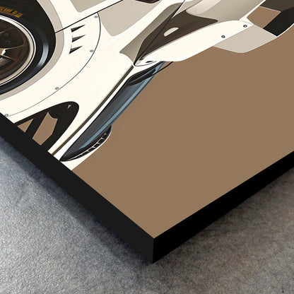 CUADRO DE MADERA SIN MARCO 911 RWB AUTO DEPORTIVO BLANCO