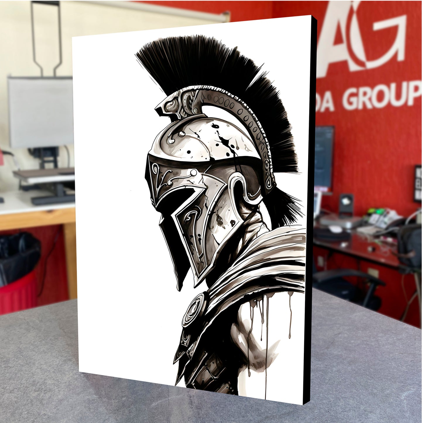 CUADRO DE MADERA SIN MARCO GLADEADOR ROMANO CASCO ARTE