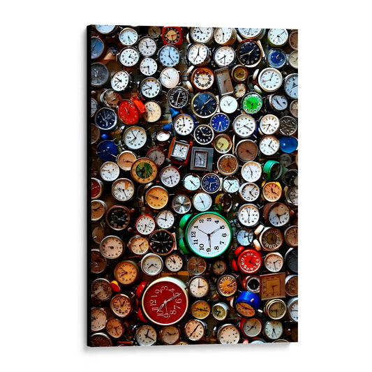 CUADRO DE MADERA SIN MARCO FOTOGRAFIA RELOJES COLORES