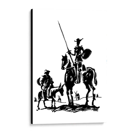 CUADRO DE MADERA SIN MARCO TRAZOS DON QUIJOTE DE LA MANCHA