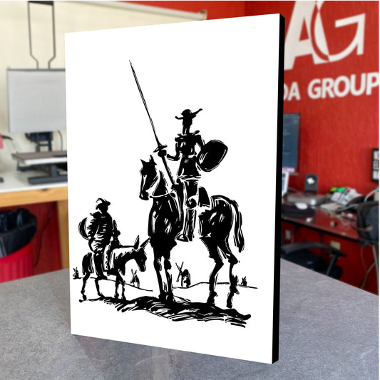 CUADRO DE MADERA SIN MARCO TRAZOS DON QUIJOTE DE LA MANCHA