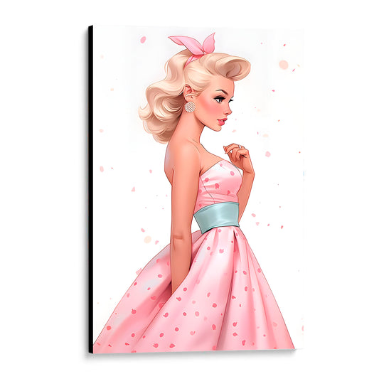 CUADRO DE MADERA SIN MARCO ILUSTRACIÓN MUJER RUBIA FASHION